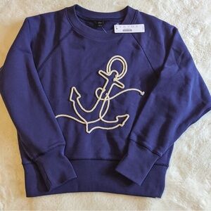 J. Crew Kids Sweatshirt with Anchor Design in Deep Blue